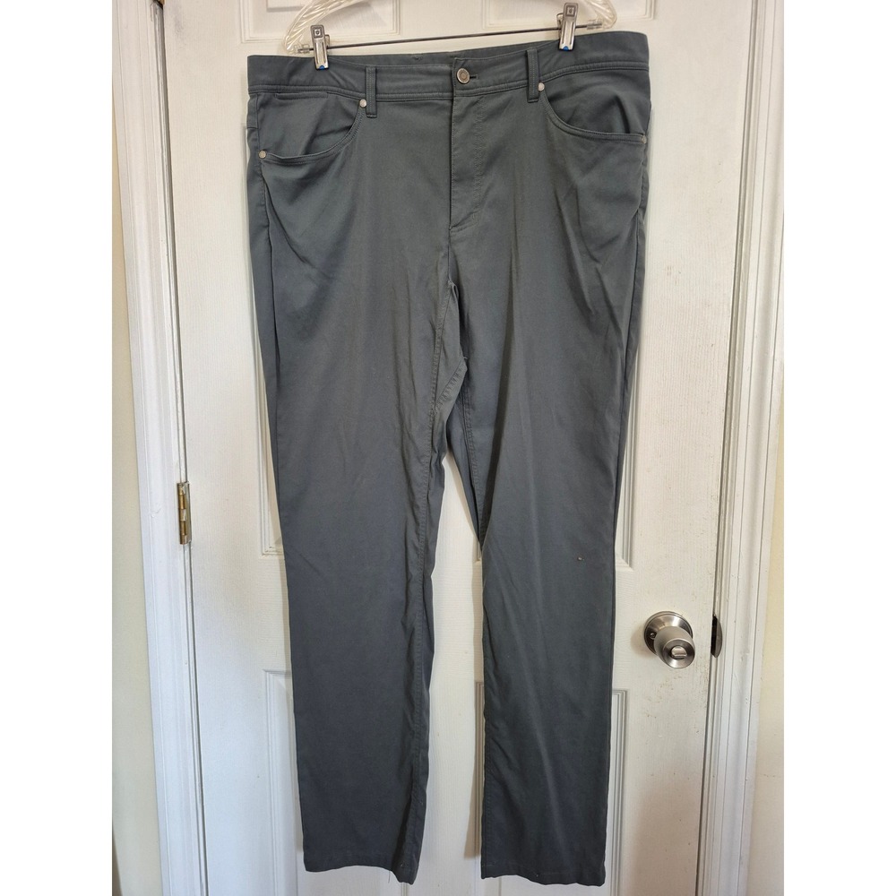 LL Bean Mens Vista Trekking Pants Gray Nylon Stretch Hiking Trousers 38x34